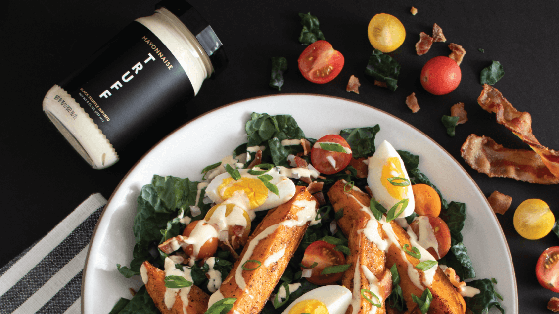 Sweet Potato Steakhouse Salad with Truffled Dijonnaise
